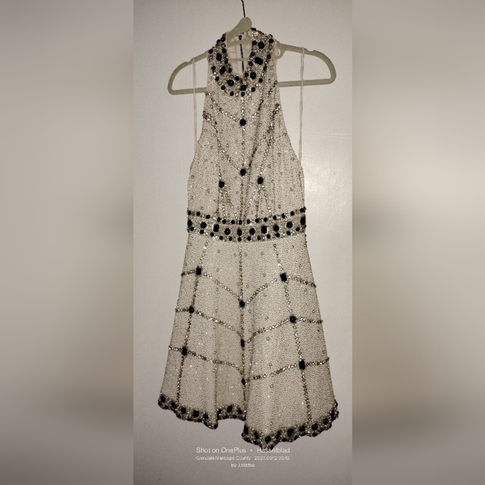 Alice & Olivia Black & White Embelished Dress size 4